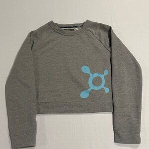 Orangetheory Gray Cropped Sweatshirt with Blue Logo